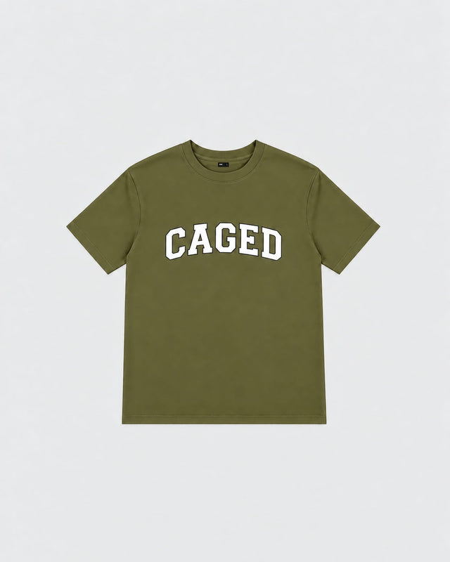 Caged T-Shirt Varsity - Khaki Grün