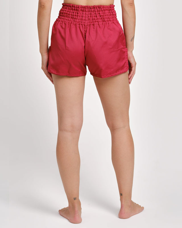 Caged Muay-Thai-Shorts Classic – Rot/Weiß Damen