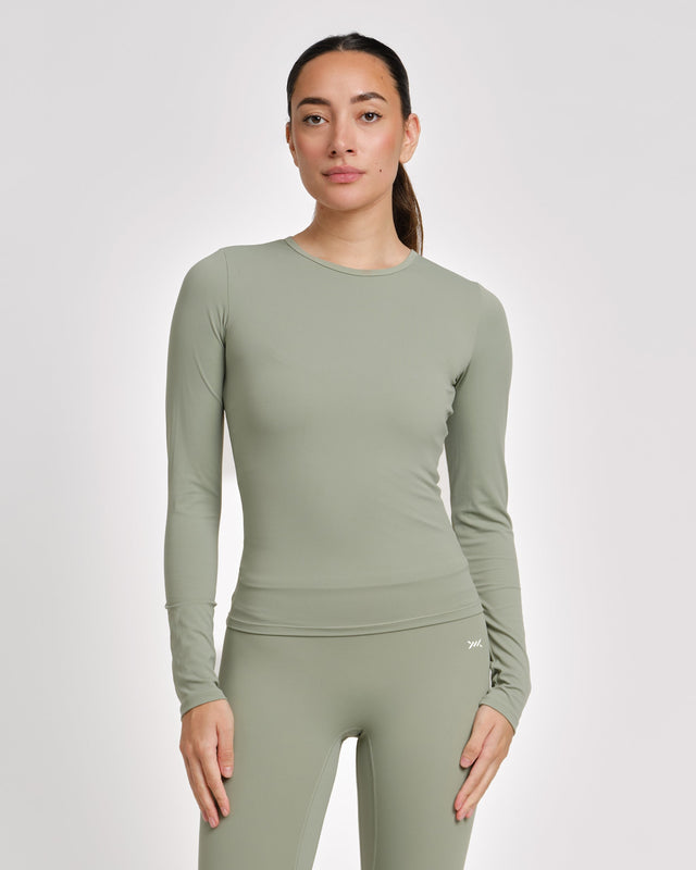 Caged Aspire Trička s dlouhými rukávy – Sage Green