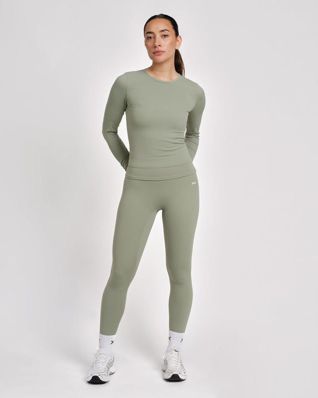 Caged Aspire Trička s dlouhými rukávy – Sage Green