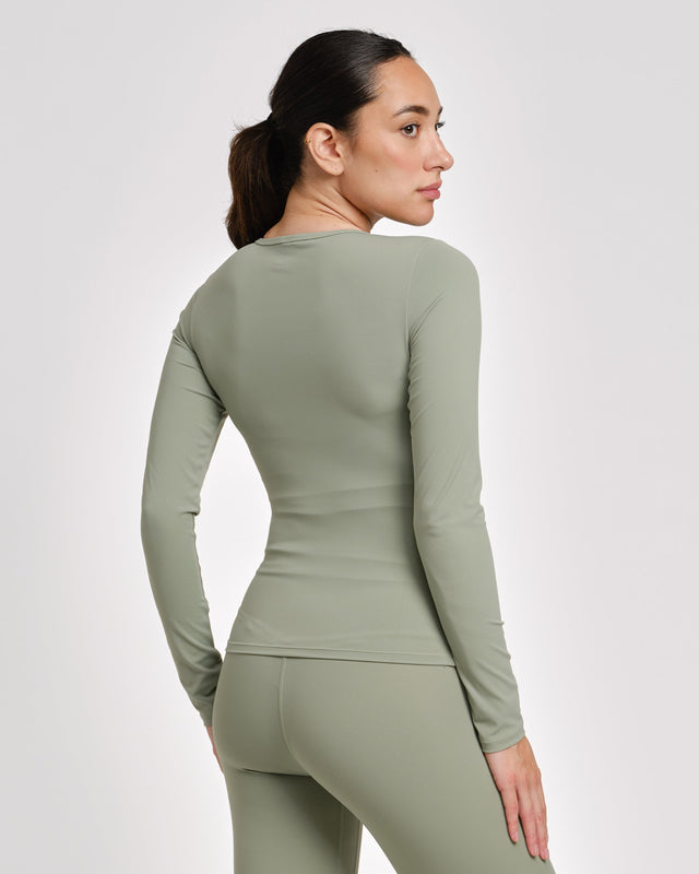 Caged Aspire Trička s dlouhými rukávy – Sage Green