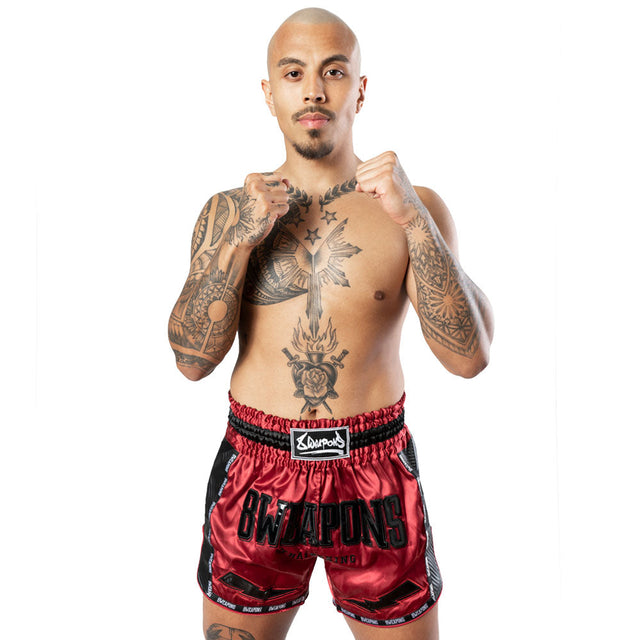 Pantaloncini Muay Thai 8 WEAPONS Carbon – Rosso
