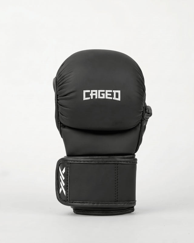 Caged MMA Sparringshandsker Shadow - Mat Sort/Hvid