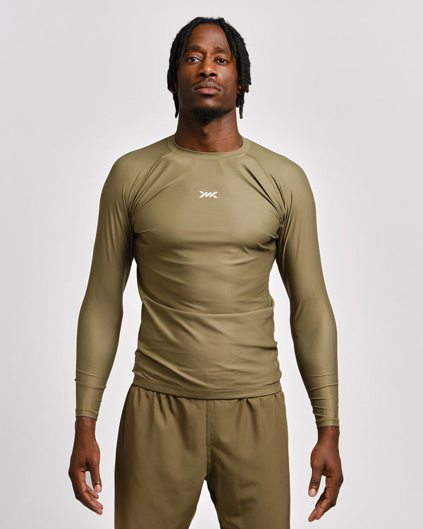 Rashguard Caged Tactical Maniche Lunghe – Verde Militare