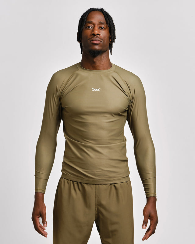 Rashguard Caged Tactical Maniche Lunghe – Verde Militare
