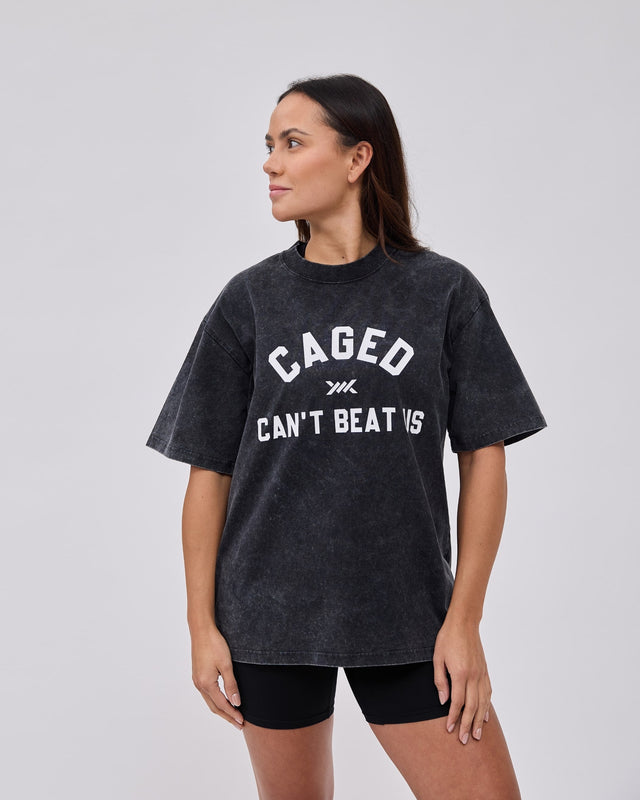 Caged Club T-Shirt – Washed Schwarz