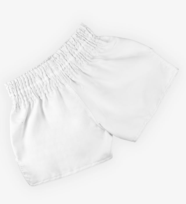 Spodenki Muay Thai Caged Classic – Białe/Czarne