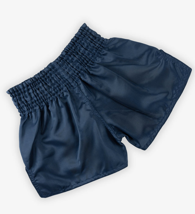 Muay Thai trenky Caged Classic – Tmavě modré/Bílé