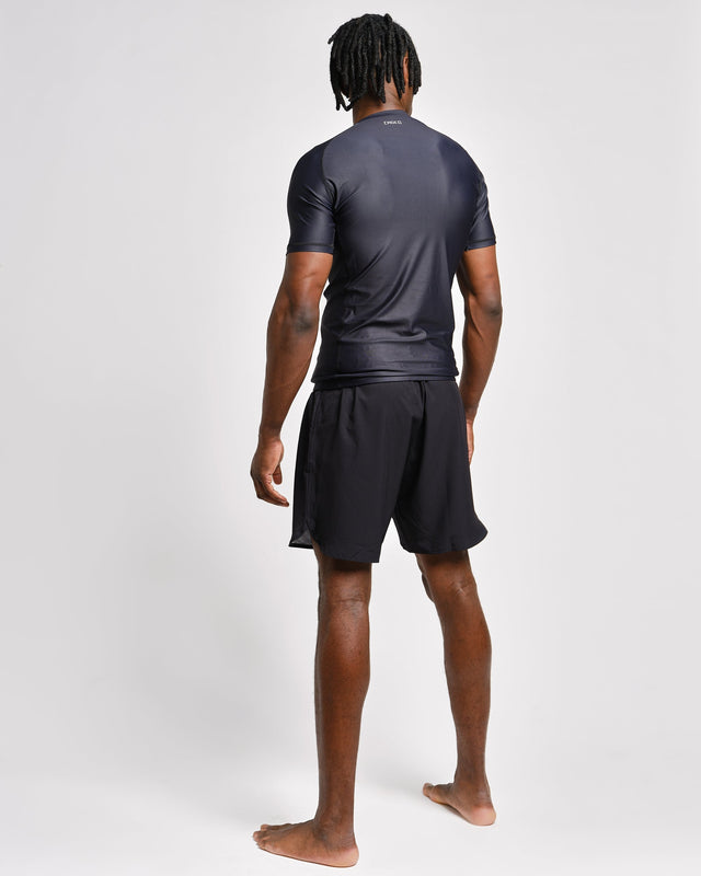 Caged Rashguard Tactical Short Sleeve - Black