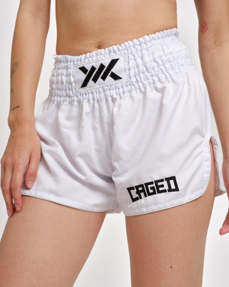 Caged Muay Thai Shorts Classic – White/Black women's
