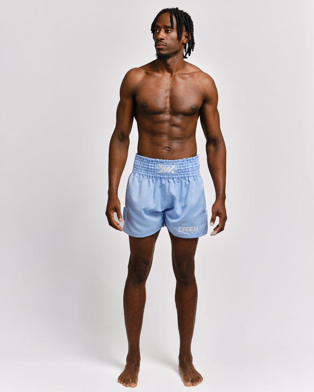 Calções de Muay Thai Caged Classic – Azul-claro