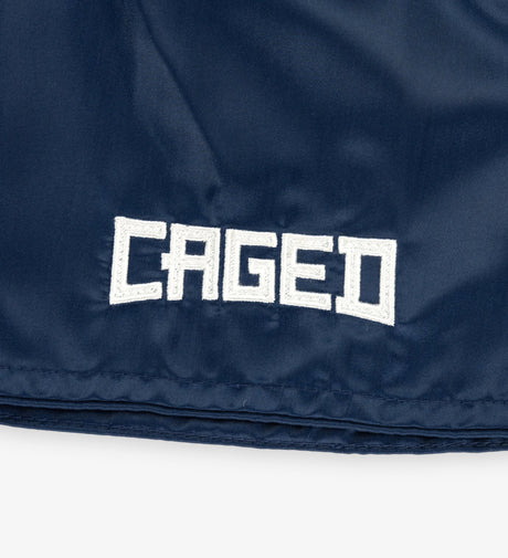 Pantaloni scurți Caged Muay Thai Classic – Albastru închis/Alb femei