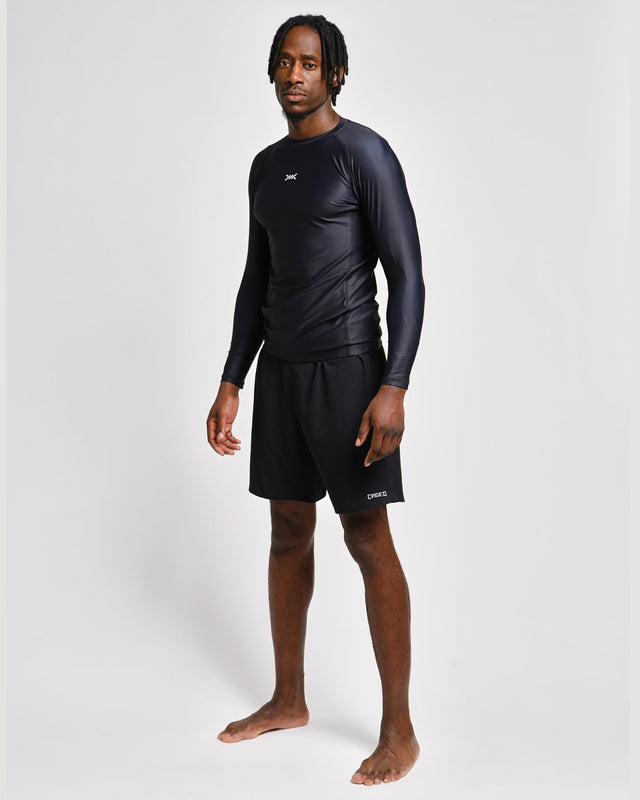 Caged Rashguard Tactical Long Sleeve - Black