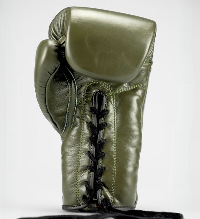 Gants de boxe Caged X Series à lacets – Kaki/Noir