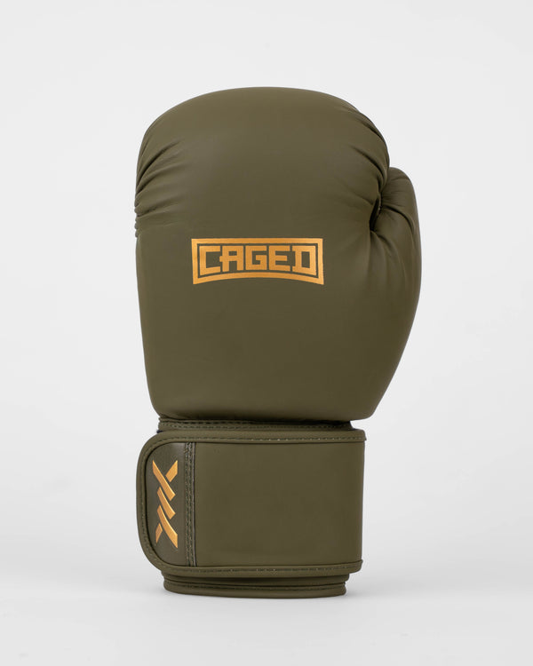Gants de boxe Caged Shadow – Kaki Vert/Or