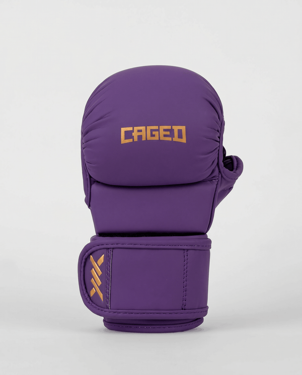 Caged MMA sparringhandskar Shadow – Lila/Guld