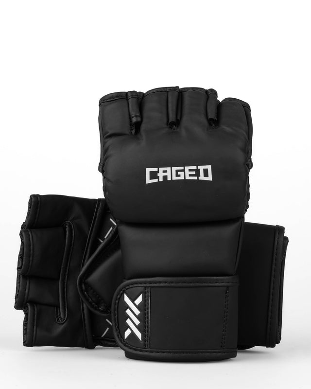 Guanti MMA Caged Shadow – Nero/Bianco opaco