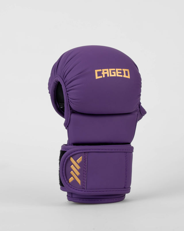 Caged MMA sparringhandskar Shadow – Lila/Guld