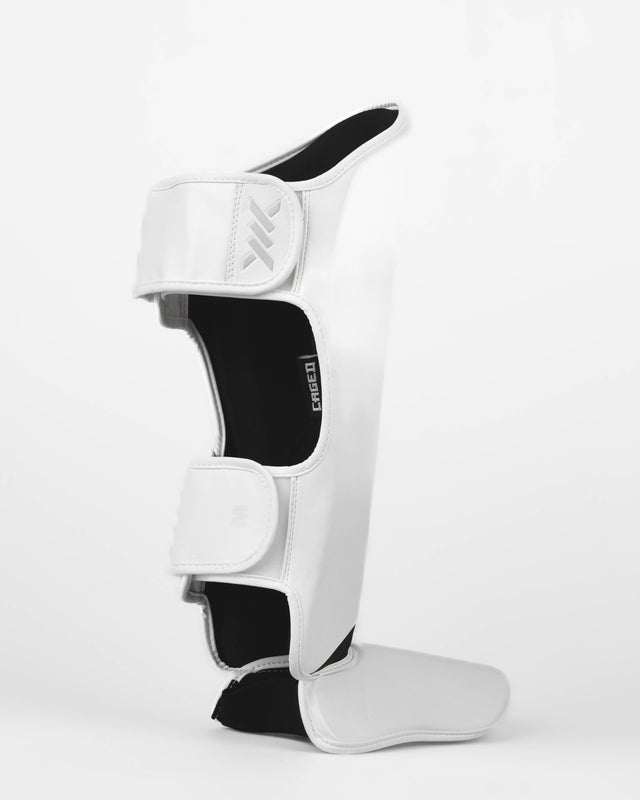 Caged Shadow Shin Guards - White/White