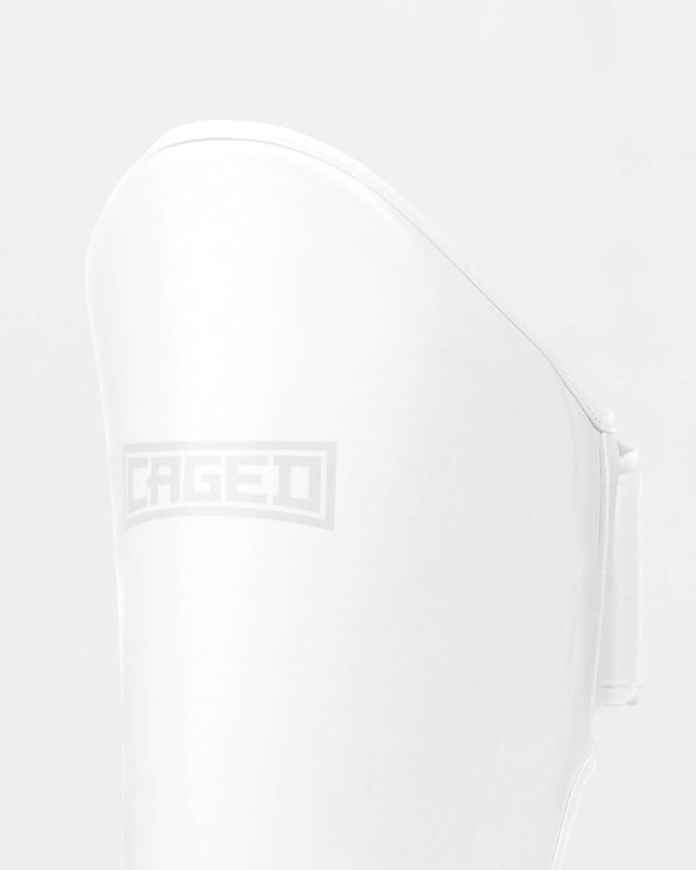 Caged Shadow Shin Guards - White/White
