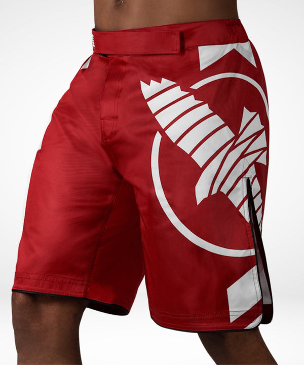 Hayabusa MMA-shorts Icon Lang - Rød/Hvid