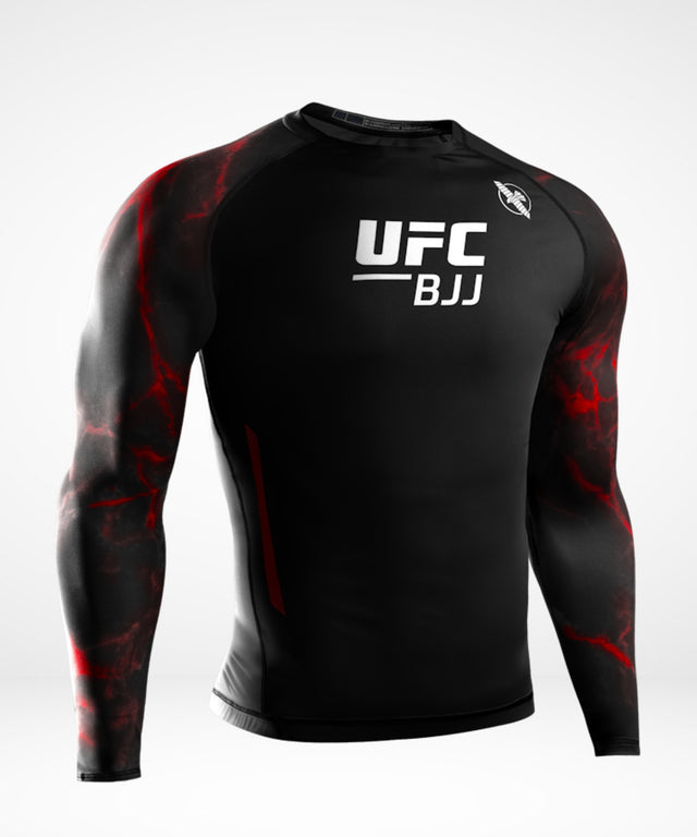 Rashguard Hayabusa x UFC BJJ Maniche Lunghe – Nero/Rosso