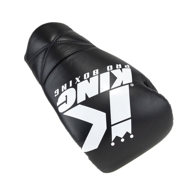Mănuși de box King Pro Boxing XK cu închidere cu șireturi – Negru/Alb