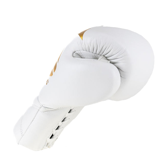 Gants de boxe King Pro Boxing XK avec lacets – Blanc/Or