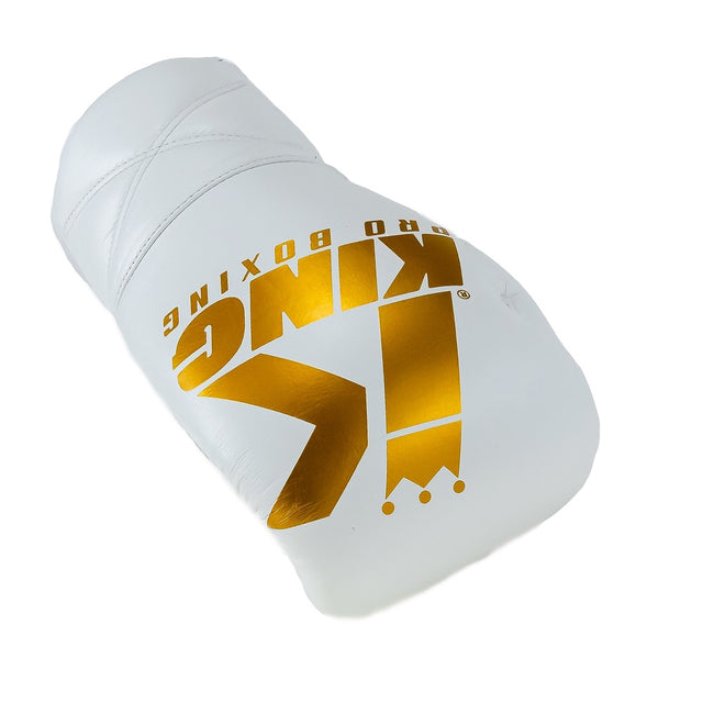 Gants de boxe King Pro Boxing XK avec lacets – Blanc/Or