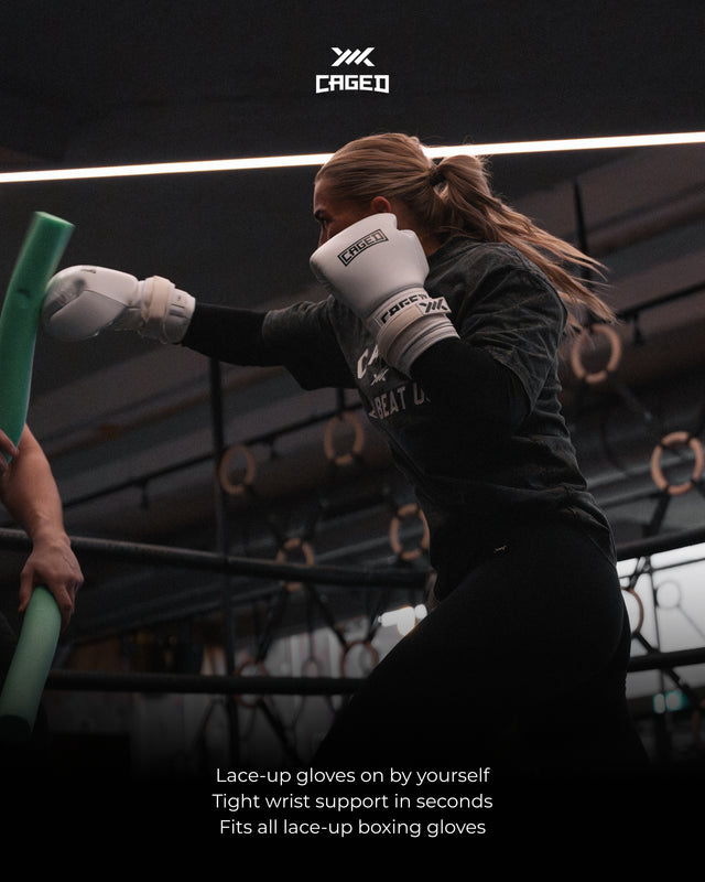 Gants de boxe Caged Lockstrap – Sangles de conversion à lacets - Noir