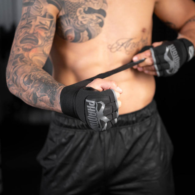 Bandaje de box Phantom Athletics Impact Gel – Negru