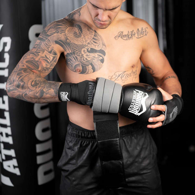 Bandaje de box Phantom Athletics Impact Gel – Negru