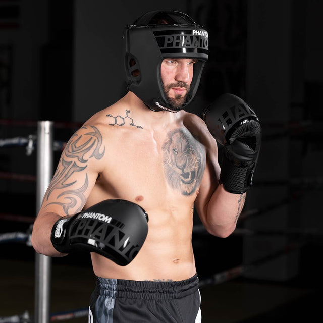 Casco da boxe Phantom Athletics Apex Open Face – Nero