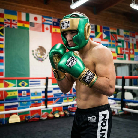 Mănuși de box Phantom Athletics Mexico – Verde/Auriu