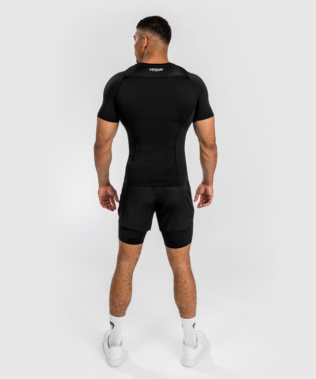 Venum Rashguard Attack Kurzarm – Schwarz/Grau