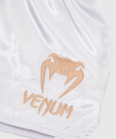 Pantaloni scurți Kickboxing Venum Classic – Alb/Aur