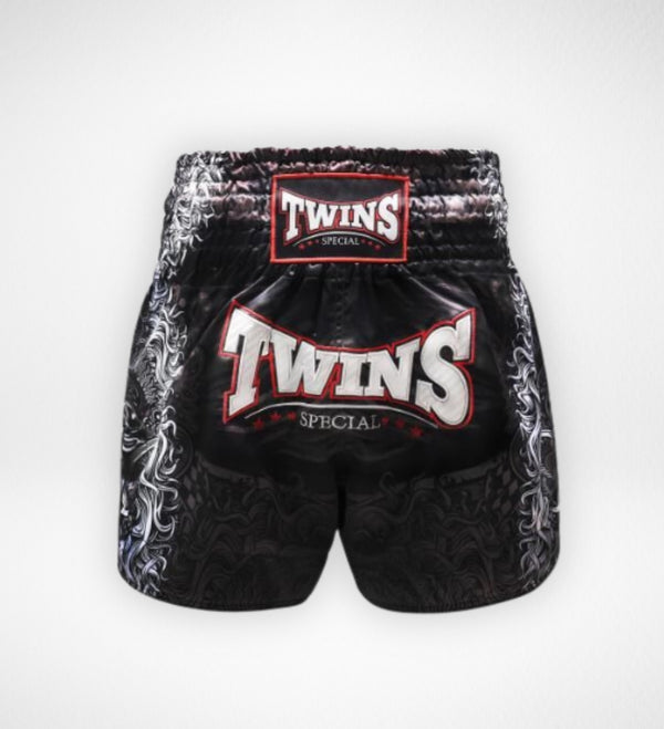 Twins Muay-Thai-Shorts TTBL Rangda – Schwarz/Grau