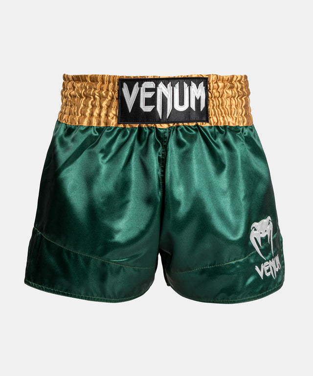 Pantaloni scurți de kickboxing Venum Classic 2.0 – Verde/Aur/Alb
