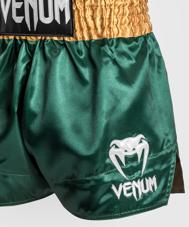 Pantaloni scurți de kickboxing Venum Classic 2.0 – Verde/Aur/Alb