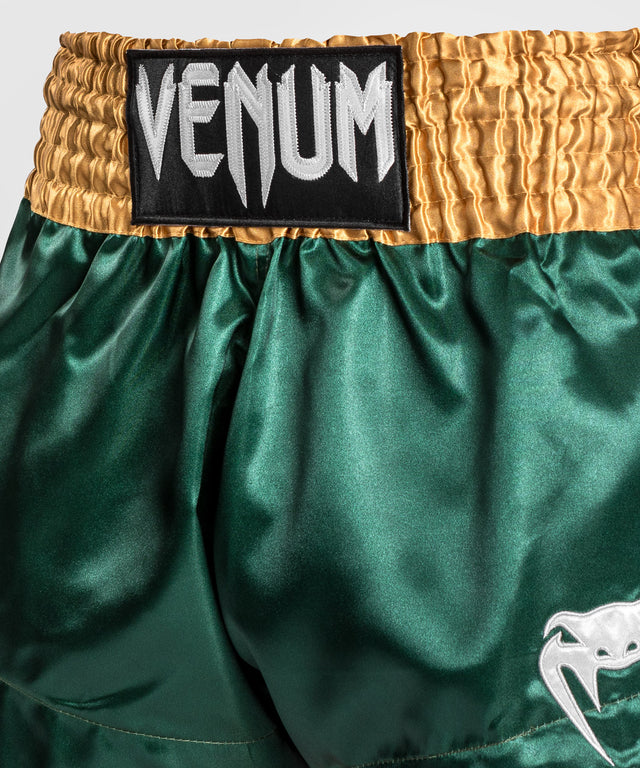 Pantaloni scurți de kickboxing Venum Classic 2.0 – Verde/Aur/Alb