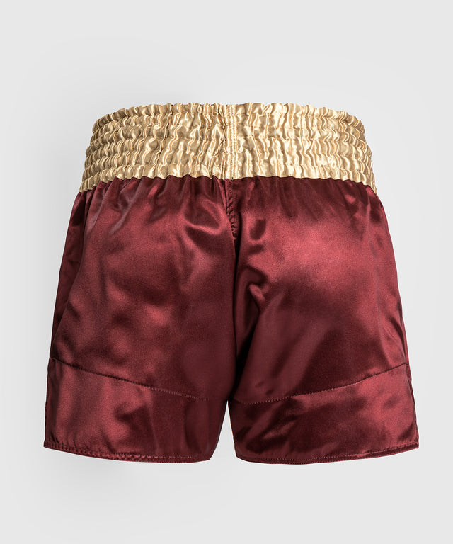 Calções de kickboxing Venum Classic 2.0 – Vermelho Bordeaux/Ouro/Branco