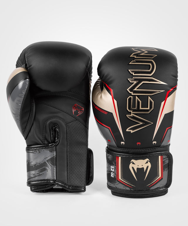Gants de boxe Venum Elite Evo – Noir/Or/Rouge