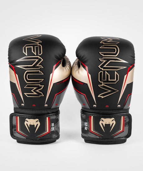 Gants de boxe Venum Elite Evo – Noir/Or/Rouge