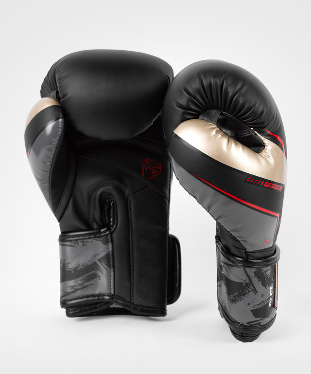 Gants de boxe Venum Elite Evo – Noir/Or/Rouge