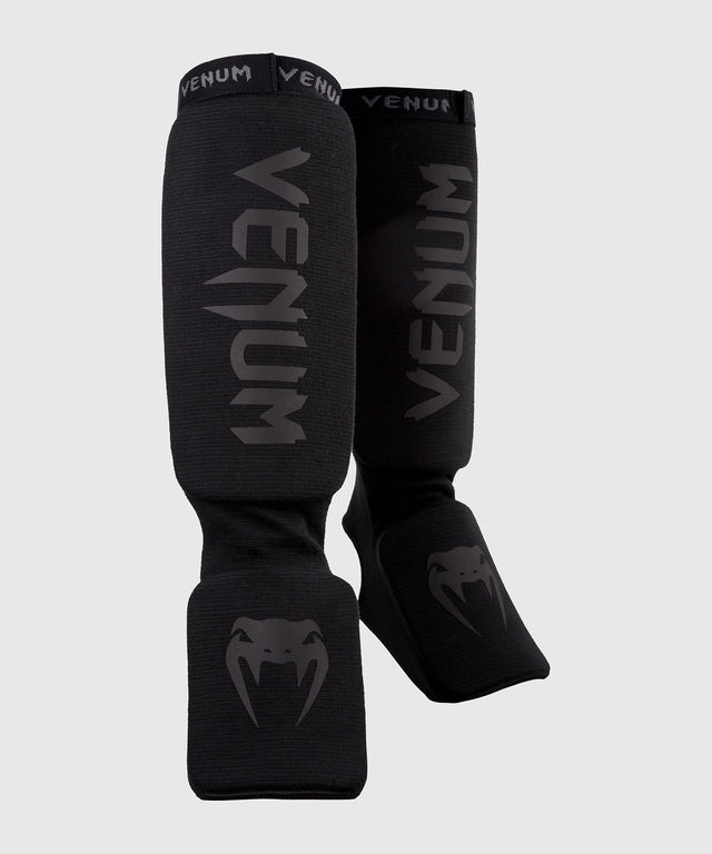 Venum Skinnebensbeskyttere Kickboxing Kontact - Sort/Sort