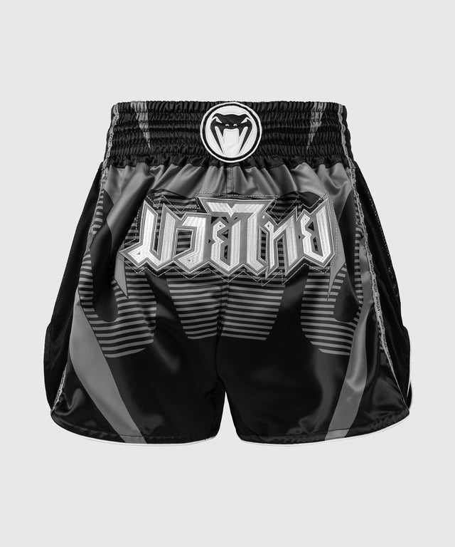 Pantaloncini Muay Thai Venum Adrenaline – Nero/Grigio Argento