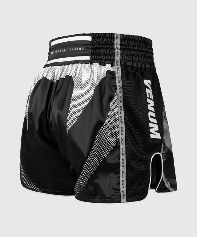 Pantaloncini Muay Thai Venum Adrenaline – Nero/Grigio Argento