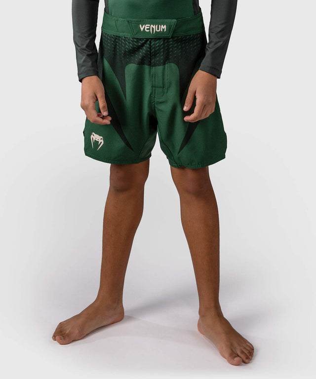 Pantaloni scurți MMA Venum Attack – Copii – Verde/Alb Rupt