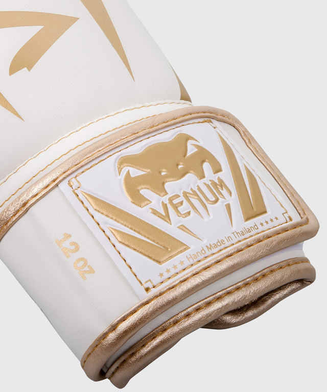 Boxerské rukavice Venum Elite – Bílé/Zlaté