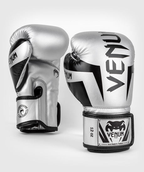Venum Elite Boxing Gloves – Silver/Black